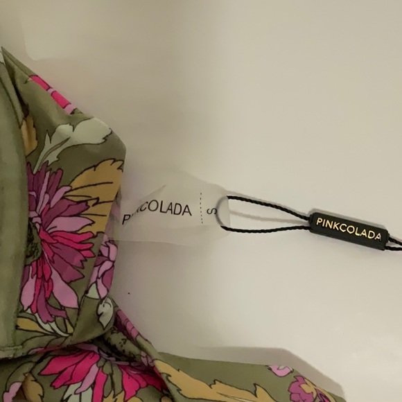 PinaColada Swim Green Floral Bikini NWT |Green/Pink | Size: SMALL - Picture 6 of 8